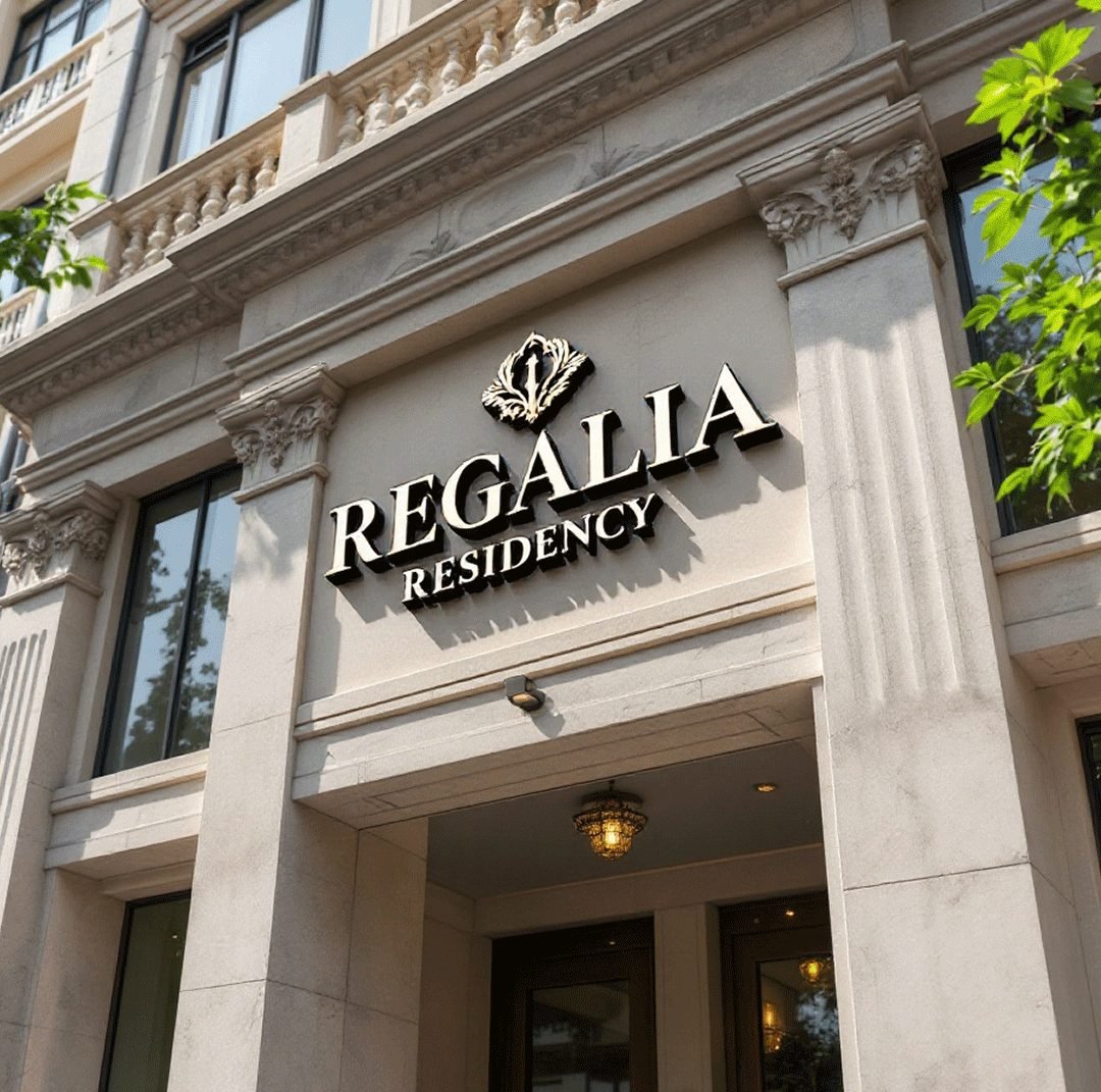 Regalia Residency building signage – VaradShree Venture LLP, Pune